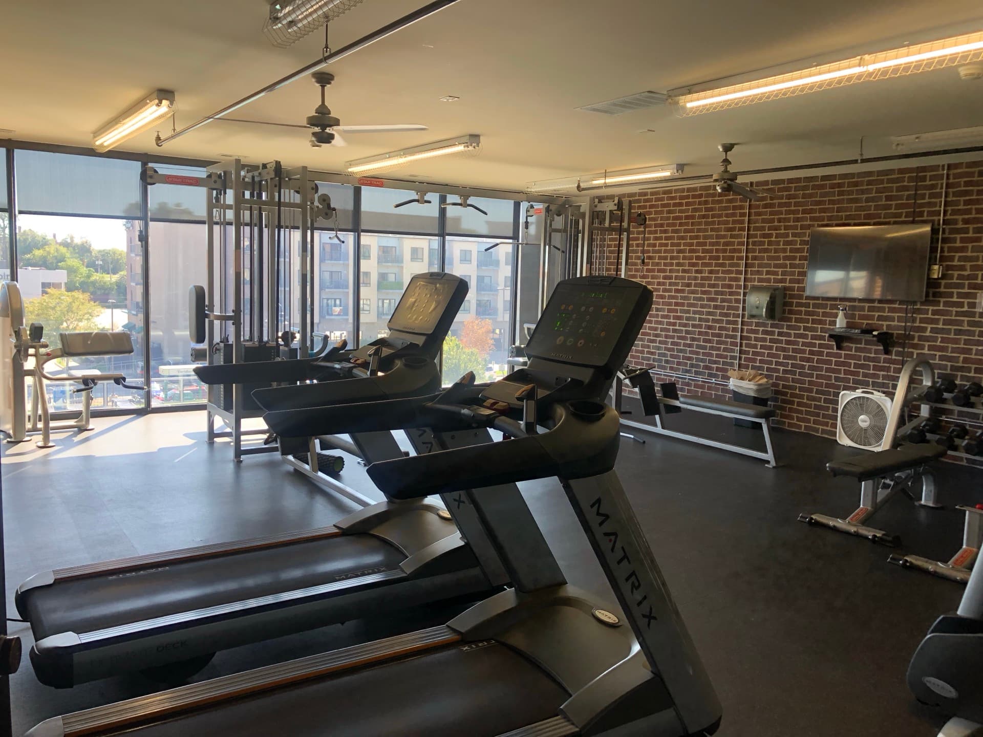 Fitness center with equipment
